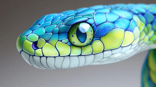 Vibrant Snake Scales and Eye