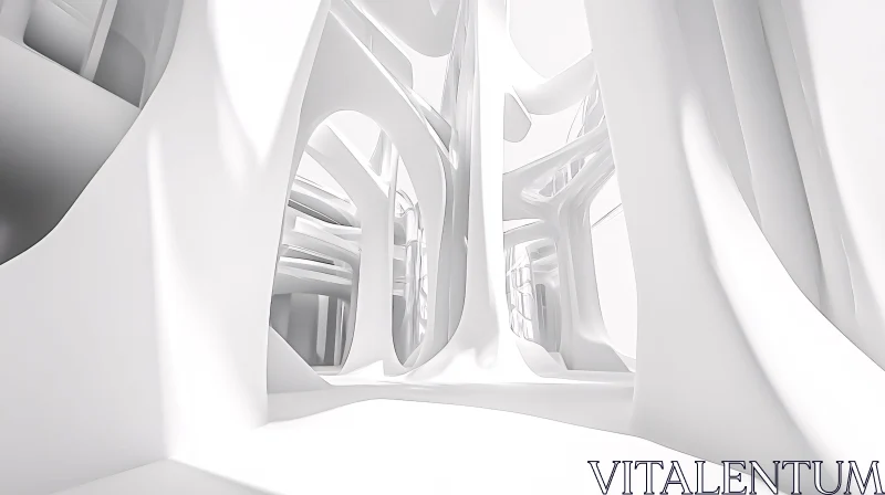 AI ART Futuristic White Abstract Architecture