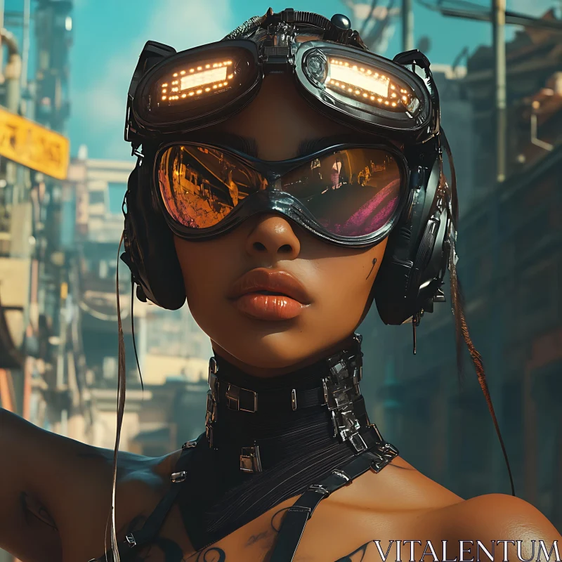 Futuristic Cyberpunk Urban Portrait AI Image