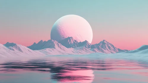 Pastel-Colored Surreal Nature Scene