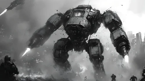 Colossal Robot in Urban Warfare