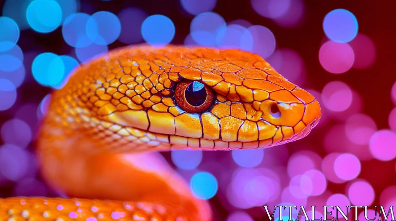 AI ART Colorful Snake Close-Up