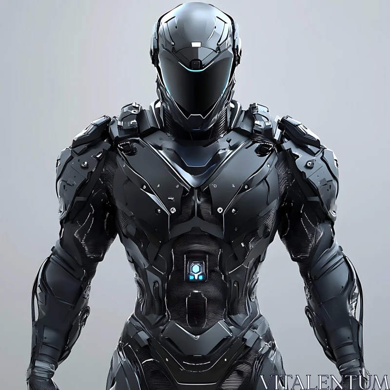 AI ART Technological Marvel: Cyborg in High-Tech Armor