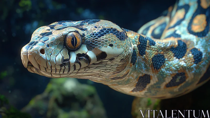 AI ART Detailed Look at a Snake in the Wild