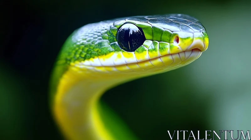 Striking Snake Close-Up with Glossy Eyes AI Image