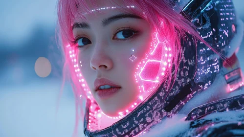 Cyberpunk Portrait with LED Accents