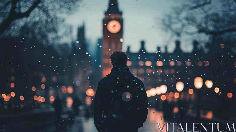 AI ART Contemplative London Night with Big Ben