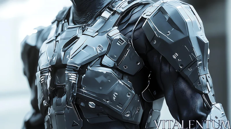 Cybernetic Figure in Advanced Armor AI Image