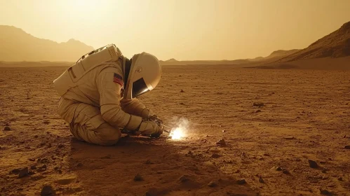 Space Exploration on Mars with Astronaut