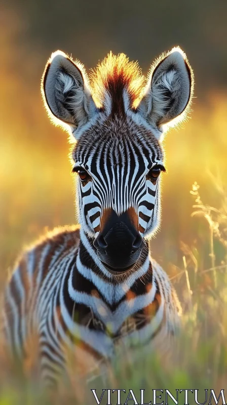 Zebra Portrait in Sunlight