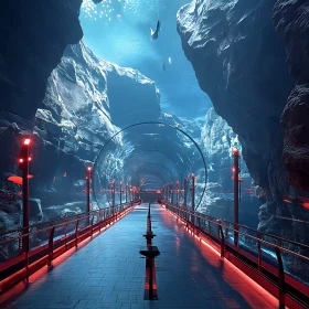 Aquatic Pathway Through Rocky Ocean Cliffs