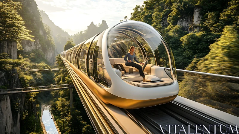 Advanced Transparent Monorail in Mountain Wilderness