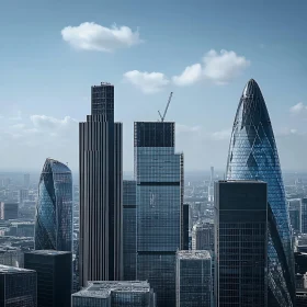 Urban Architecture Skyline with Modern Skyscrapers