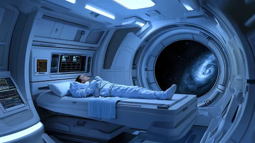 Advanced Space Capsule Interior with Sleep Pod