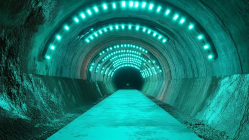 Illuminated Green Tunnel