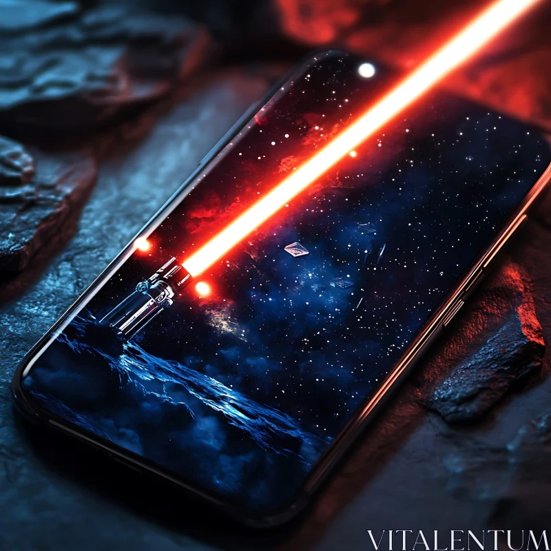 Cosmic Scene on Smartphone with Laser Beam