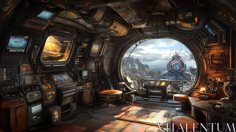 Futuristic Spaceship Interior with Advanced Panels