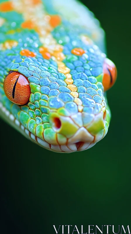 Intricate Colors of a Snake in Close-Up