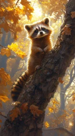 Raccoon in Autumn