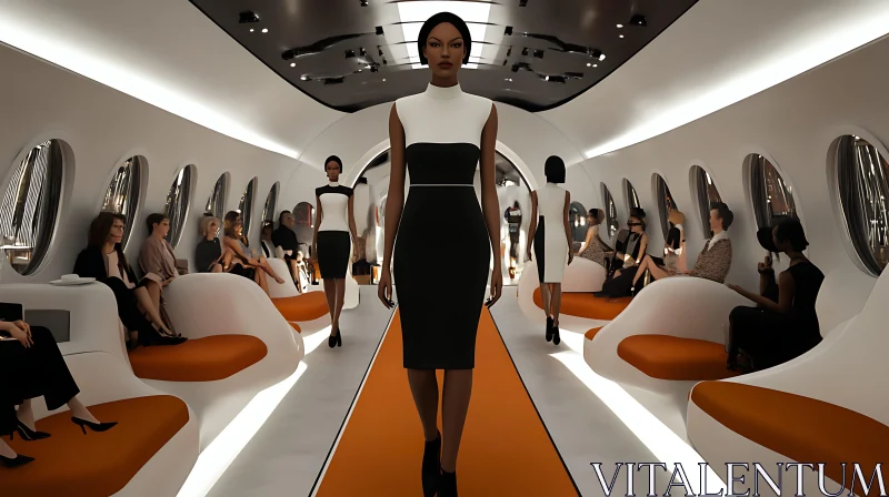 Stylish Runway in a Modern Aircraft Interior AI Image