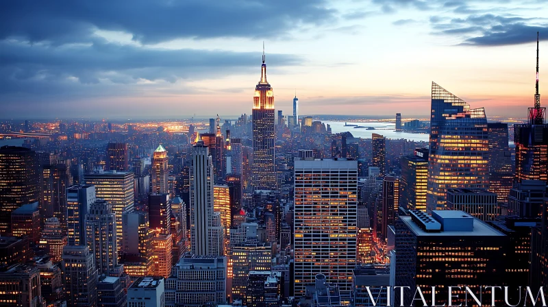 Iconic Skyline at Dusk AI Image