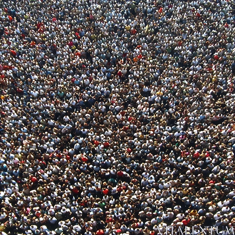 Overhead Perspective of a Crowded Human Assembly AI Image