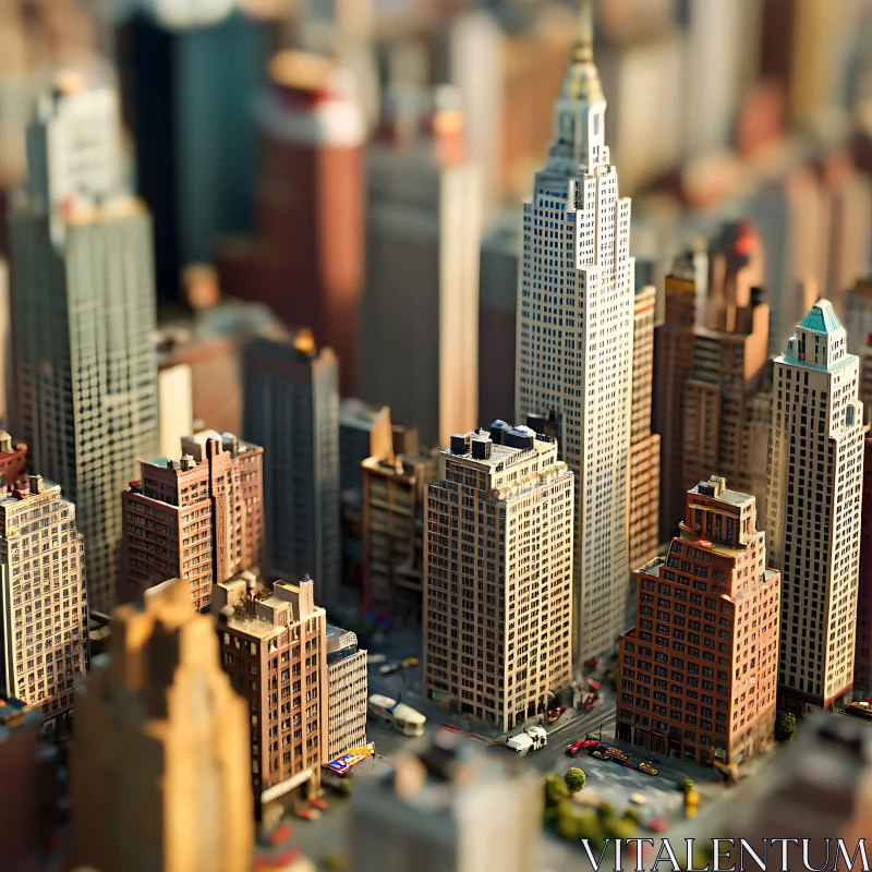 Miniature Urban Landscape AI Image