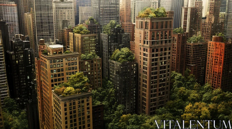 Nature Overgrowing Urban Cityscape AI Image