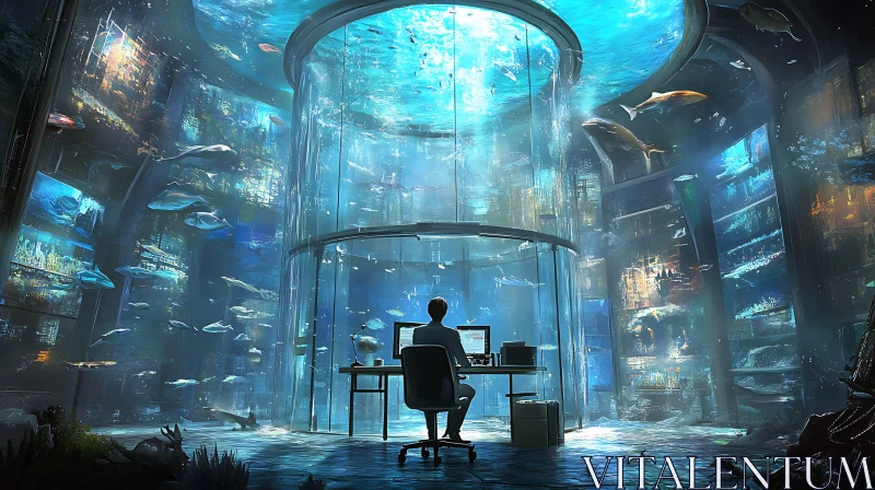 Innovative Underwater Office Design AI Image