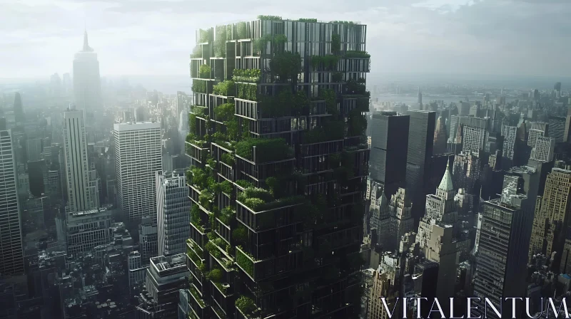 Eco-friendly High-rise Building in the City AI Image