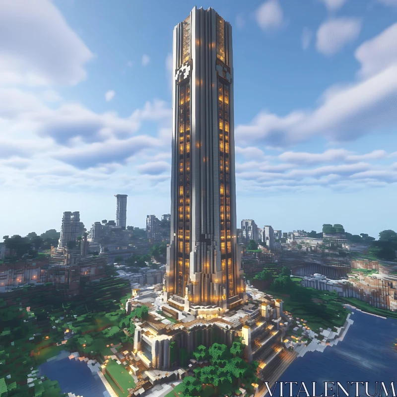 AI ART Elaborate Minecraft Tower