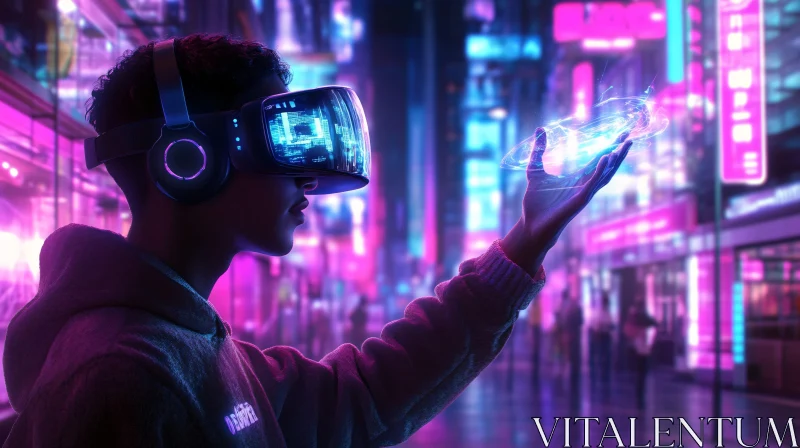 Futuristic Virtual Reality Interaction AI Image