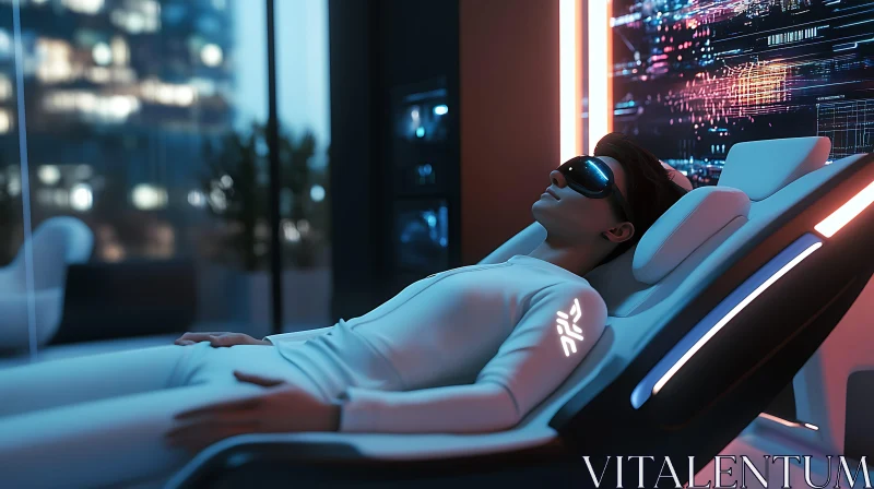 High-Tech VR Relaxation Scene AI Image