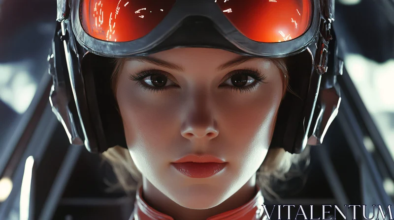 Futuristic Pilot in Advanced Gear AI Image