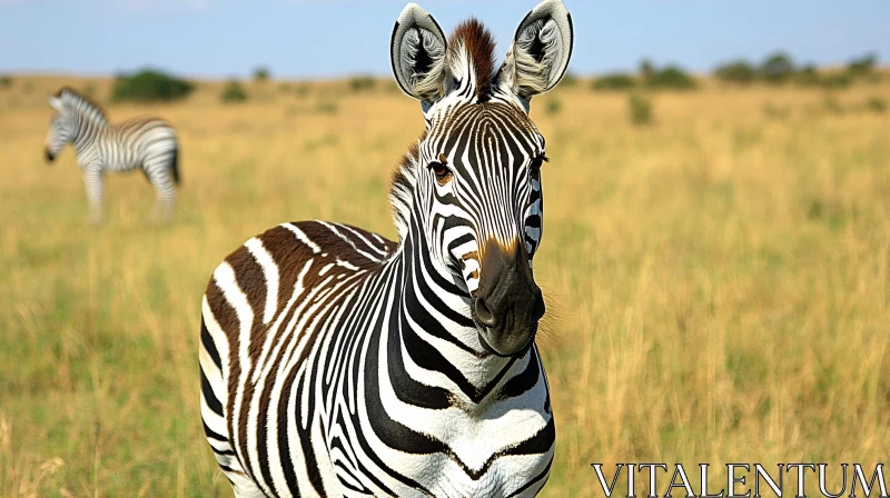 Wild Zebra in Its Natural Habitat AI Image