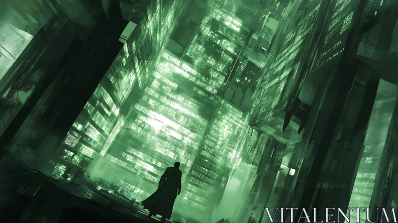 Mysterious Futuristic Cyberpunk City AI Image