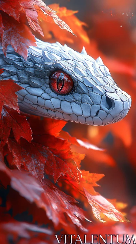 Autumn Snake Portrait AI Image