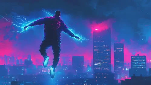 Futuristic Lightning in Neon City