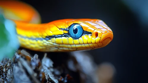 Close-Up of a Colorful Snake