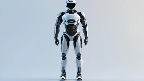 Modern Humanoid Robot with LED Accents