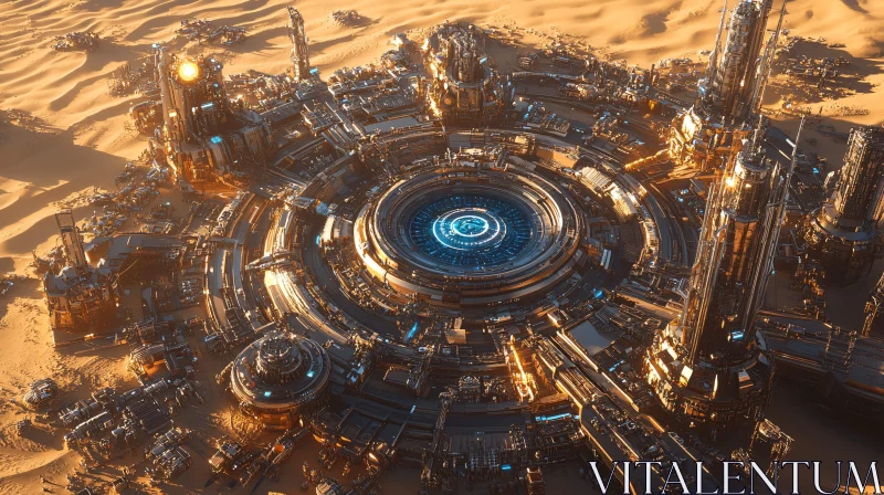 Sci-Fi Desert Metropolis AI Image