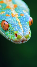 Intricate Colors of a Snake in Close-Up