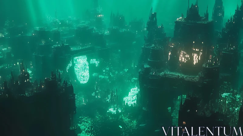 AI ART Submerged Ancient Metropolis