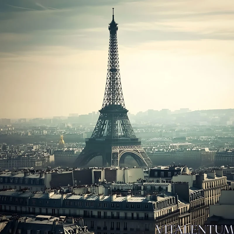 Iconic Eiffel Tower Cityscape AI Image