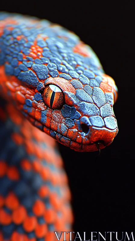 AI ART Colorful Snake Close-Up