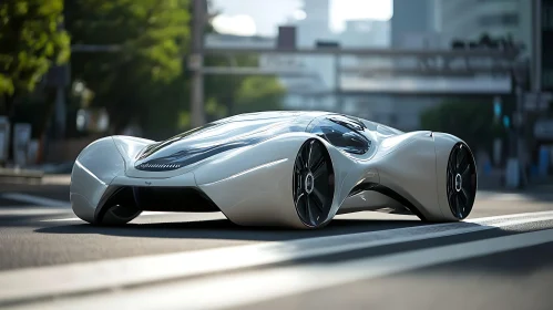 Sleek Concept Car in City