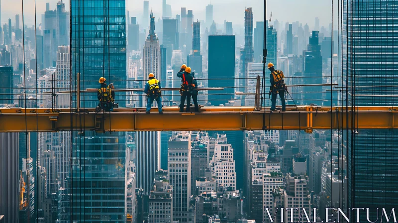 Urban Construction High Above the City AI Image