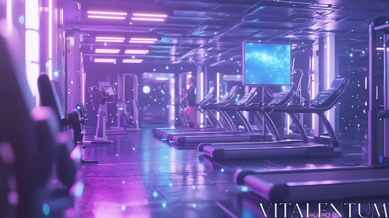 AI ART High-Tech Workout Space with Neon Lighting