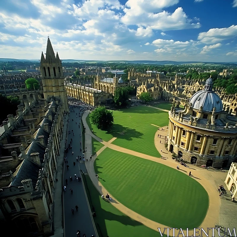 Historic University Campus Aerial Landscape