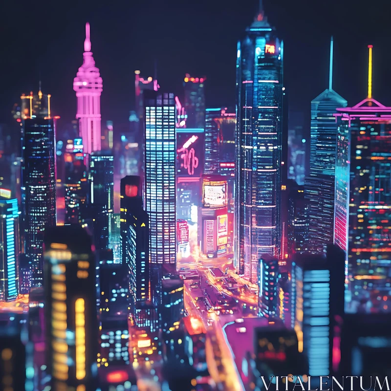 Futuristic Urban Landscape at Night